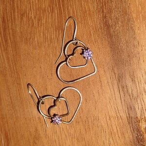 Heart-shaped dangle earrings